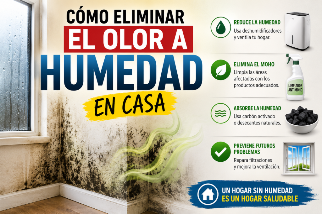 Cómo eliminar el olor a humedad en casa con deshumidificadores, carbón activado y ventilación adecuada