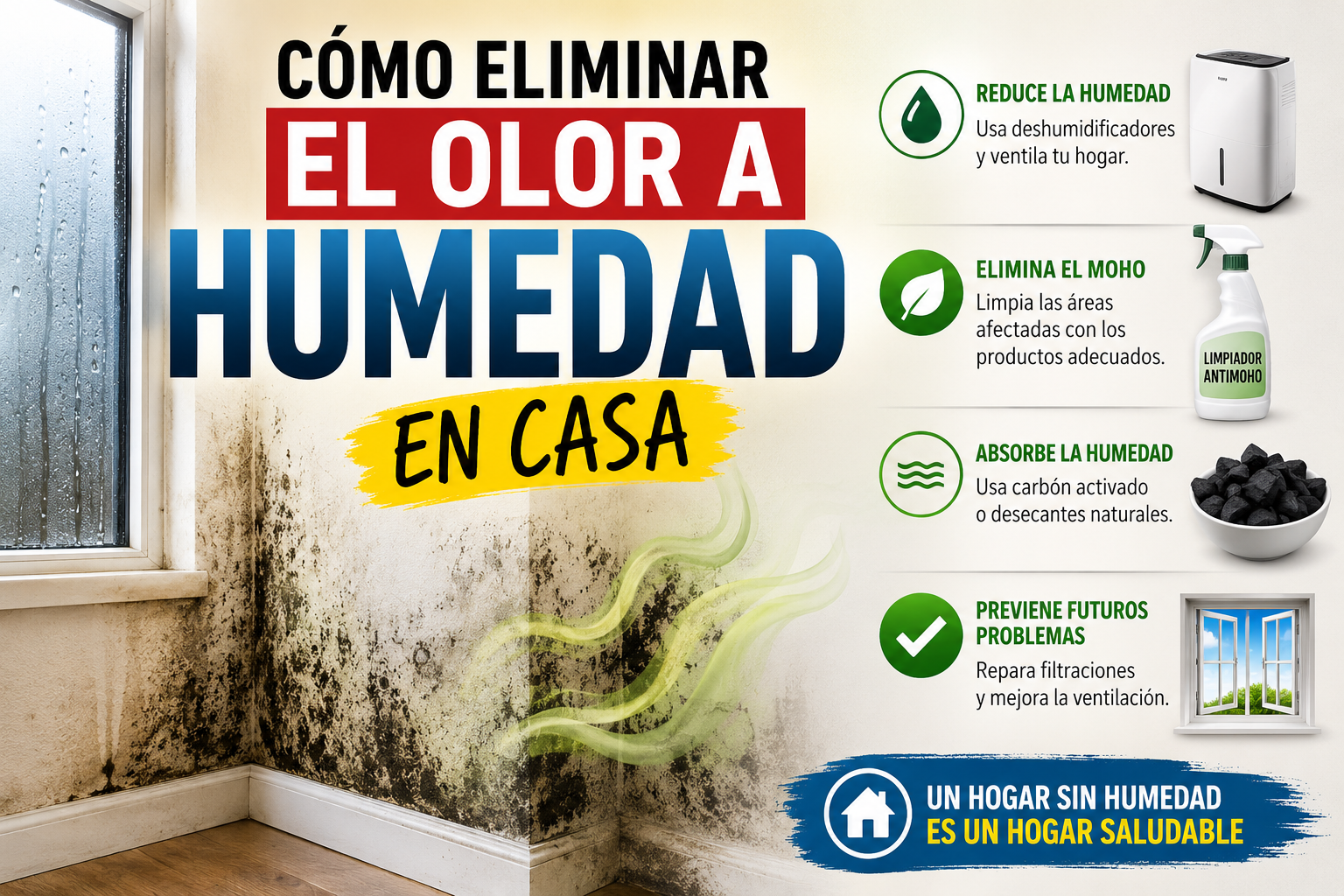 Cómo eliminar el olor a humedad en casa